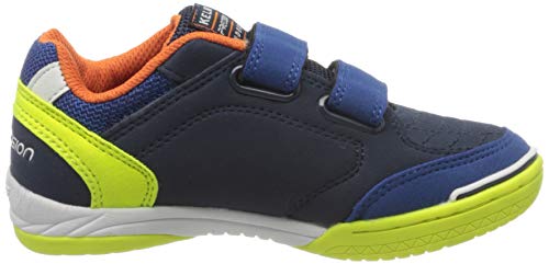 Kelme Precision Kids V, Zapatillas de fútbol Sala para Niños, Azul (Marino Y Lima 65), 31 EU