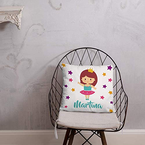 Kembilove Cojín Infantil Personalizado de Bailarina – Cojín Guardería Personalizado con el Nombre de la Niña – Cojines Ultra Suaves y Cómodos