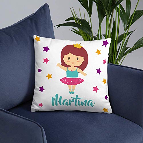 Kembilove Cojín Infantil Personalizado de Bailarina – Cojín Guardería Personalizado con el Nombre de la Niña – Cojines Ultra Suaves y Cómodos