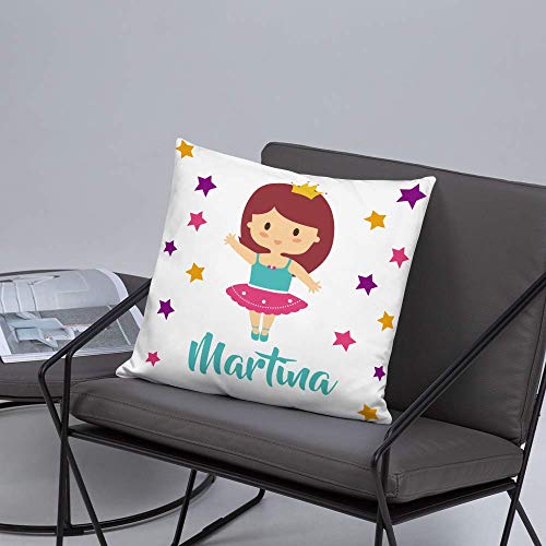 Kembilove Cojín Infantil Personalizado de Bailarina – Cojín Guardería Personalizado con el Nombre de la Niña – Cojines Ultra Suaves y Cómodos