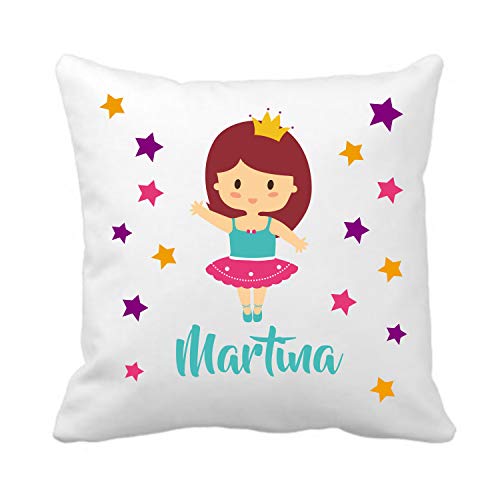 Kembilove Cojín Infantil Personalizado de Bailarina – Cojín Guardería Personalizado con el Nombre de la Niña – Cojines Ultra Suaves y Cómodos