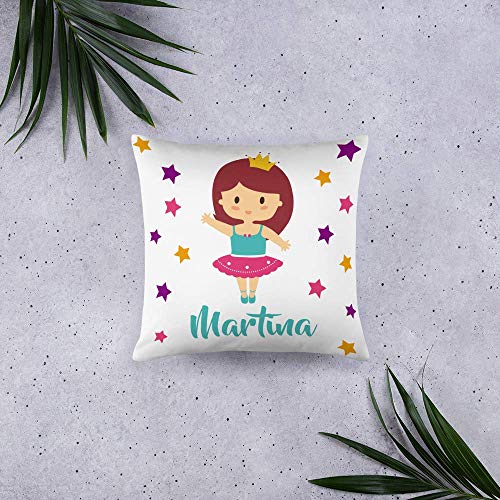 Kembilove Cojín Infantil Personalizado de Bailarina – Cojín Guardería Personalizado con el Nombre de la Niña – Cojines Ultra Suaves y Cómodos