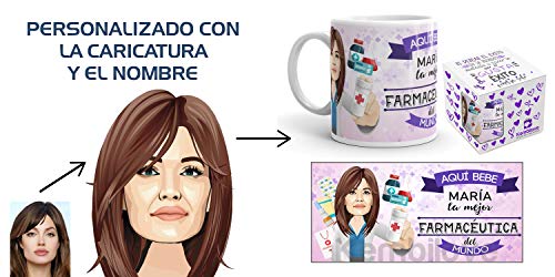 Kembilove Taza Personalizada Caricatura y Nombre – Taza de Café Mejor Abogada del Mundo – Taza de Desayuno para la Oficina – Taza de Café y Té para Profesionales – Tazas para Farmaceuticas