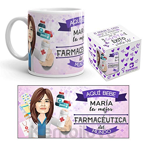 Kembilove Taza Personalizada Caricatura y Nombre – Taza de Café Mejor Abogada del Mundo – Taza de Desayuno para la Oficina – Taza de Café y Té para Profesionales – Tazas para Farmaceuticas