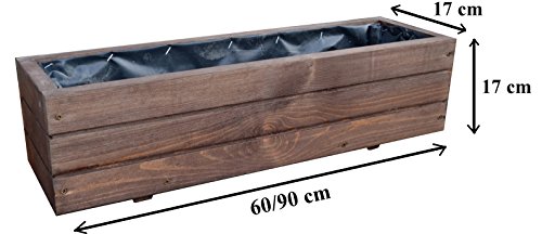 Kena D-6 - Jardinera de madera para jardín, alta calidad, 60/90 cm de longitud