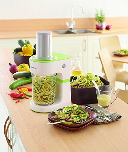 Kenwood FGP203WG Elaborador de Pasta Vegetal eléctrico, 3 Discos de Corte, 70 W, Blanco y Verde