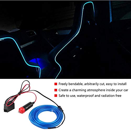 KIMISS DC 12V Panel del coche Tira de la lámpara de neón Azul Frío Luz LED Luz interior Ambiente de luz