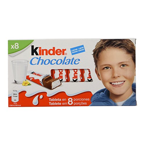 Kinder Chocolate - Barritas de Chocolate con Leche - 8 unidades x 12.5 g