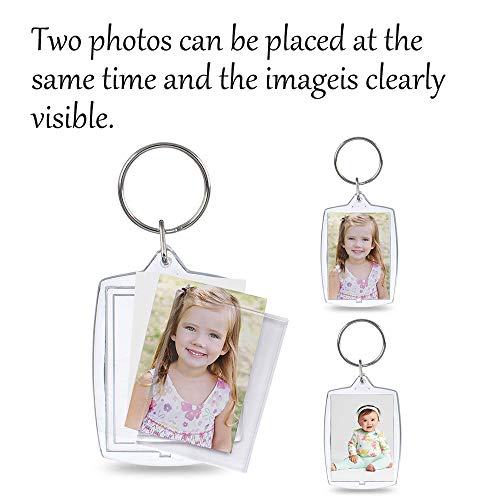 KINDPMA Marco Llaveros Foto 25 Piezas Transparentes Llavero Acrilico Insertar Fotos Personalizadas para Regala de Recuerdos Regalos Mujeres Hombres 5.5 x 4cm