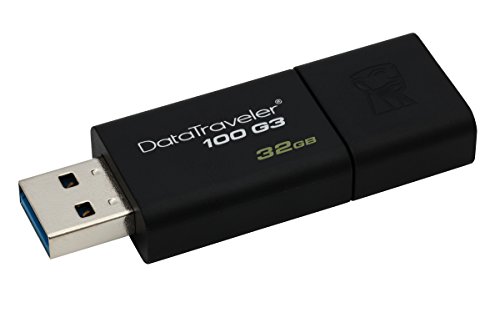 Kingston DataTraveler 100 G3 -DT100G3/32GB-3P (3 Piezas) USB 3.0, Flash Drive, 32 GB, Negro