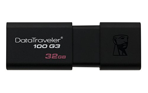 Kingston DataTraveler 100 G3 -DT100G3/32GB-3P (3 Piezas) USB 3.0, Flash Drive, 32 GB, Negro