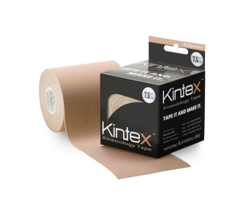 Kintex Cinta Kinesiology Classic 7,5cm X 5m, Cinta Fisiológica, Cinta Terapéutica, Elástica, Impermeable, Beige