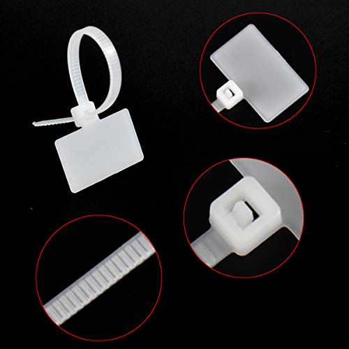 Kissral 200pcs Bridas Plastico Blancas Pequeñas Etiqueta de Cable Organizador de Cables Escritorio para Cables USB Linea de Television Cable de Red Oficina Viaje Marcado de Alambre