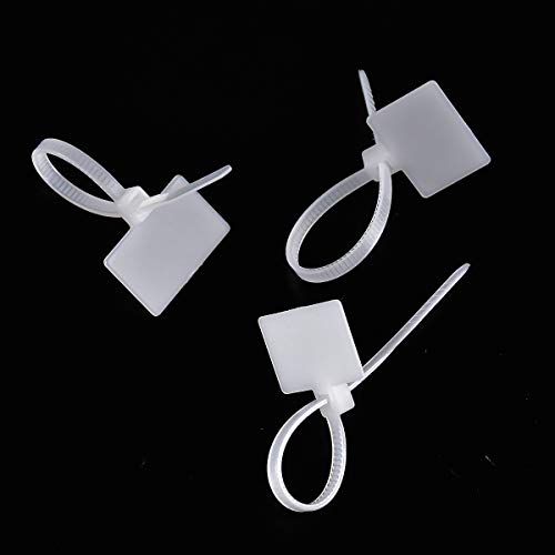 Kissral 200pcs Bridas Plastico Blancas Pequeñas Etiqueta de Cable Organizador de Cables Escritorio para Cables USB Linea de Television Cable de Red Oficina Viaje Marcado de Alambre