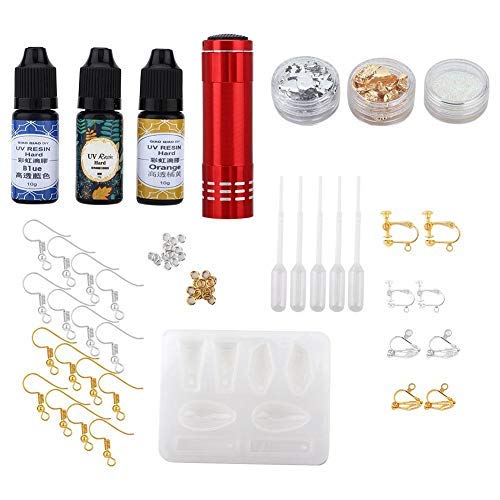 Kit de Hacer Bisutería, Decoraciones & Molde de Silicona & Lámpara Portátil para Pulseras Colgantes Diamantes Pendientes, Kit de Fabricación de Joyas Kit de Accesorios de Joyería