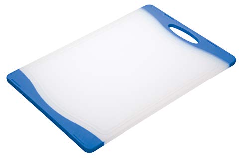 Kitchen Craft Colourworks - Tabla de cortar reversible (36,5 cm x 25 cm), color blanco y azul