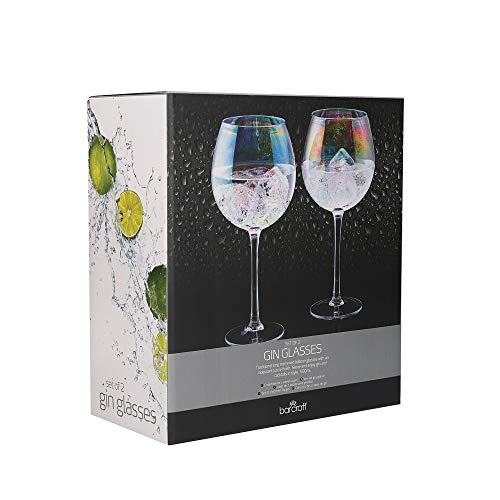 Kitchencraft Barcraft rainbow-pearl iridiscente Gin gafas, 500 ml (Set de 2), multicolor, 9 x 9 x 22 cm