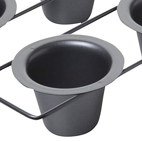 Kitchencraft Chicago metálico profesional antiadherente 6 tazas Popover/para hacer pudding de Yorkshire, 40 x 25 cm (15,5 "x 10"), color gris