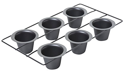 Kitchencraft Chicago metálico profesional antiadherente 6 tazas Popover/para hacer pudding de Yorkshire, 40 x 25 cm (15,5 "x 10"), color gris