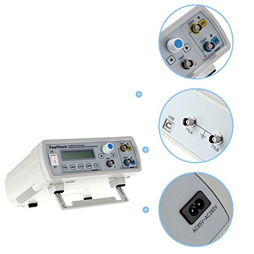 KKmoon 250MSa/s 6MHz Señal Fuente Generador Alta Precisión Digital Dds Canal Dual Función Arbitraria Onda/Pulso Frecuencia Metro 12Bits Seno Onda