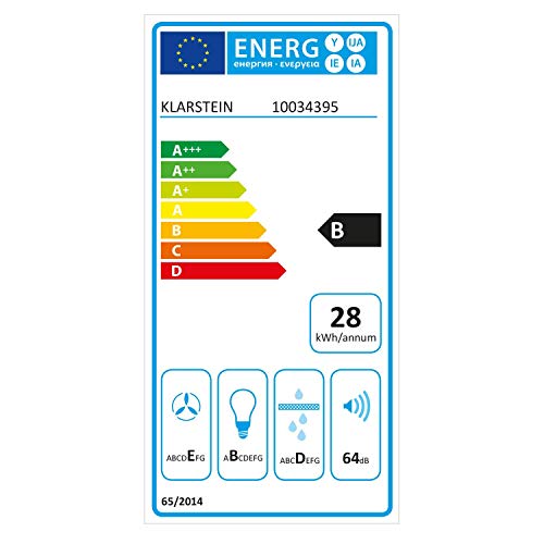 Klarstein Athena 90 extractor de humos - 90 cm, 300 m³/h, 69 W, 3 niveles de potencia, clase B, extracción y ventilación, 2 luces LED, acero inoxidable, plateado