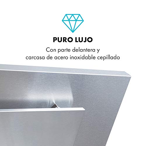 Klarstein Athena 90 extractor de humos - 90 cm, 300 m³/h, 69 W, 3 niveles de potencia, clase B, extracción y ventilación, 2 luces LED, acero inoxidable, plateado