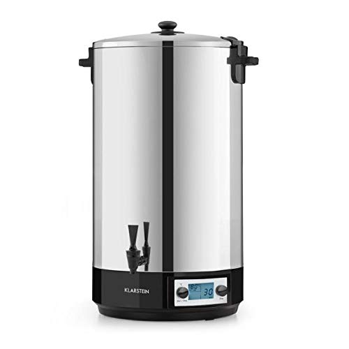 Klarstein KonfiStar 60 Digital - Olla para hacer mermeladas, caldera de cocción, termo para bebidas, 60 litros, 2500 W, 30-100 °C, programable, conserva el calor, tapa con cierre, acero inoxidable