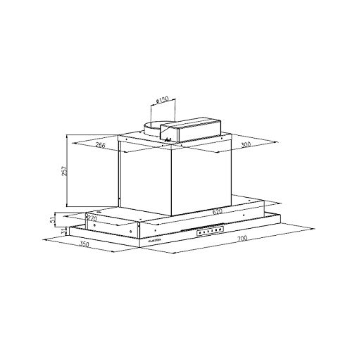 Klarstein Lumiera campana extractora de humos - 70 cm, clase A, 750 m3/h, extracción y ventilación, Touch Control, 3 niveles de potencia, filtro de grasa de aluminio, blanco