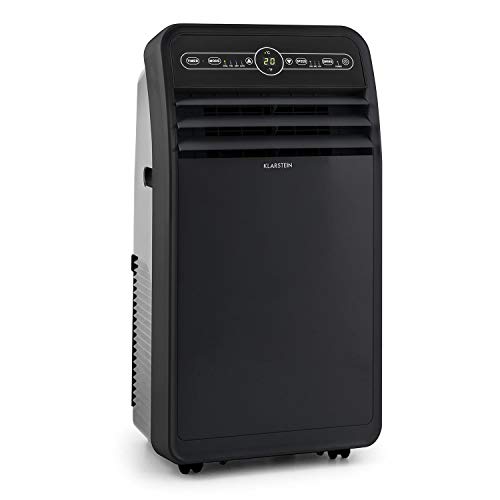 Klarstein Metrobreeze New York 7k - Aire acondicionado portátil 3 en 1, Humidificador de aire, Ventilador, 7.000 BTU/2,1 kW, 800 W de potencia, Eficiencia energética A, Temporizador, LED, Negro