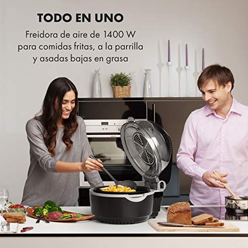 Klarstein VitAir Turbo S Freidora sin aceite - Freir, asar, tostar, 1400W, 10L, 20 programas, Temperatura 50-250 °C, Pantalla LCD, Bloqueo de tapa, Señal acústica, Set de accesorios, Negro