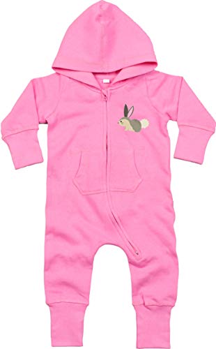 Kleckerliese - Mono para bebé, con capucha, diseño de animales y conejos rosa chicle 18-24 Meses