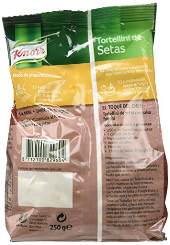 Knorr Tortellini Relleno De Setas 250 g - pack de 12