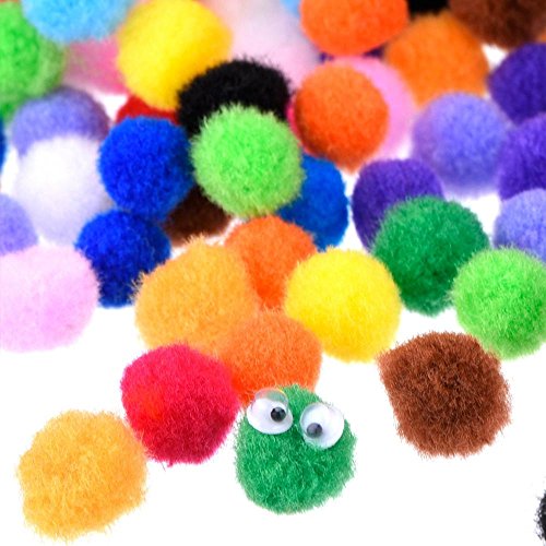 knowing 18mm Vistoso Pompones,Pompones para Bricolaje de Artesanía,para Hacer Manualidades Artículos de Bricolaje y Juguetes de Peluche, 500 pcs, Color Mezclado (18mm)