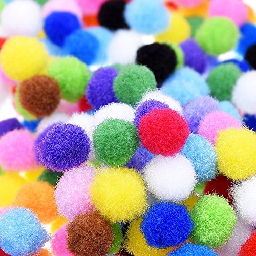 knowing 18mm Vistoso Pompones,Pompones para Bricolaje de Artesanía,para Hacer Manualidades Artículos de Bricolaje y Juguetes de Peluche, 500 pcs, Color Mezclado (18mm)