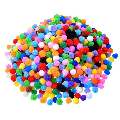 knowing 18mm Vistoso Pompones,Pompones para Bricolaje de Artesanía,para Hacer Manualidades Artículos de Bricolaje y Juguetes de Peluche, 500 pcs, Color Mezclado (18mm)