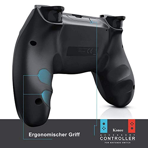 Konee Mandos Controlador Inalámbrico para Nintendo Switch, Switch Bluetooth Gamepad con Turbo, Gyro Axis y Función Dual Shock, Premium Wireless Controller Joypad