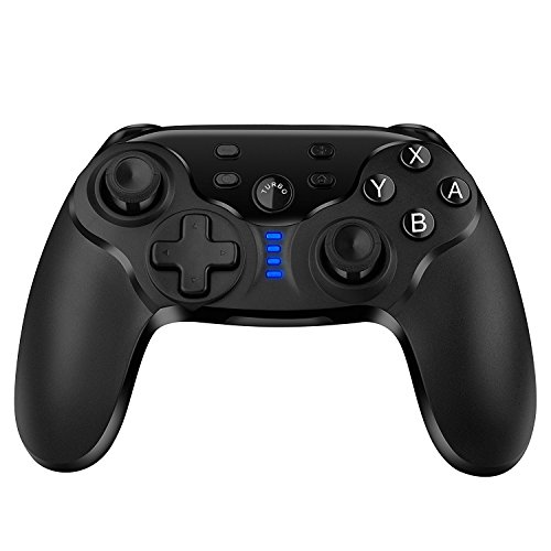 Konee Mandos Controlador Inalámbrico para Nintendo Switch, Switch Bluetooth Gamepad con Turbo, Gyro Axis y Función Dual Shock, Premium Wireless Controller Joypad