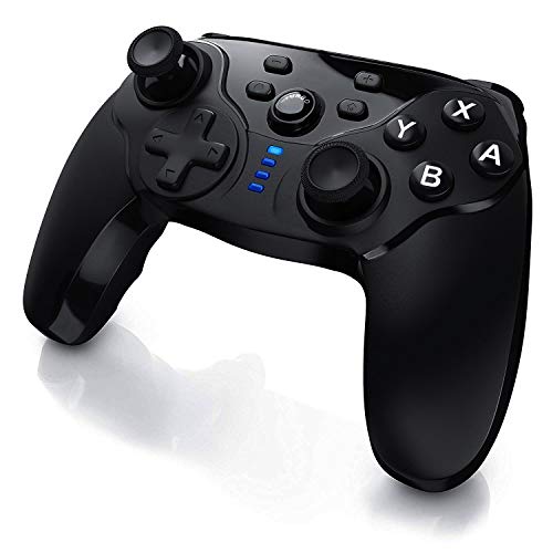 Konee Mandos Controlador Inalámbrico para Nintendo Switch, Switch Bluetooth Gamepad con Turbo, Gyro Axis y Función Dual Shock, Premium Wireless Controller Joypad