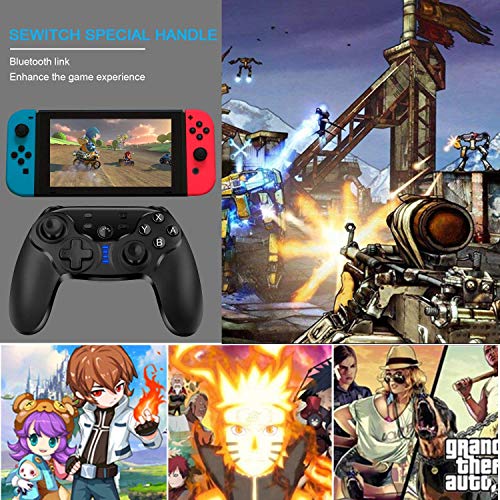 Konee Mandos Controlador Inalámbrico para Nintendo Switch, Switch Bluetooth Gamepad con Turbo, Gyro Axis y Función Dual Shock, Premium Wireless Controller Joypad