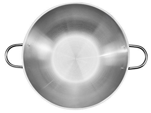 Kopf 125419 Wok Josie, Ø 32 cm, Acero Inoxidable, Incl. Tapa de Cristal