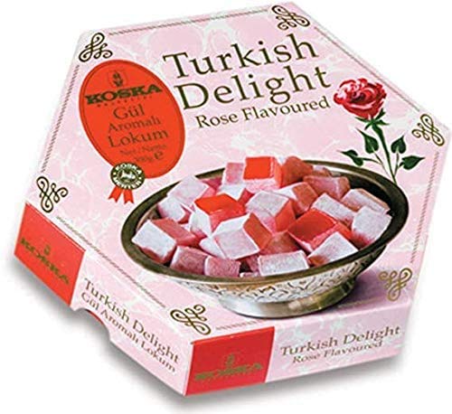 KOSKA Rose Turkish Delight 250 gr con galletas de té Eti 400 gr (PUSKEVIT-Galleta turca + Delight Combo )