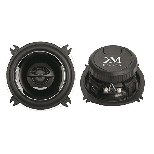 Krüger&Matz KM402T11 - Sistema de Altavoces automático, de 2 vías, 80 W, Incluye Rejilla Protectora, Capa de Cable, Accesorios de Montaje, 2 Unidades, 10,16 cm, Negro