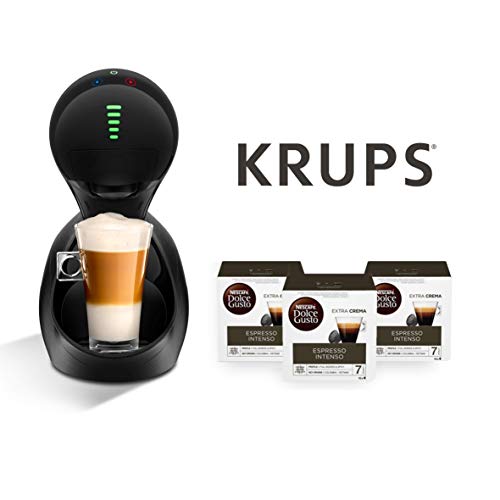 Krups Cafetera automática Movenza + 48 cápsulas Nescafé Dolce Gusto Espresso Intenso (3 x 16 cáp.) (Black + 48 cápsulas Dolce Gusto Expresso Intenso)