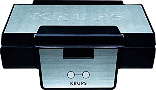 Krups FDK 251 - Gofrera, 850 W, acero inoxidable, negro/gris