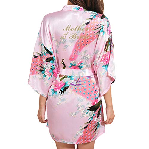 Kunfang Satin Albornoz Albornoz Sexy Peacock Kimono Fiesta Nupcial Traje Madre Novia Batas Regalo de Boda