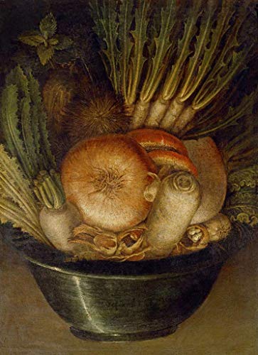 Kunst für Alle Cuadro en Lienzo: Giuseppe Arcimboldo G Arcimboldo The Vegetable Gardener - Impresión artística, Lienzo en Bastidor, 70x95 cm