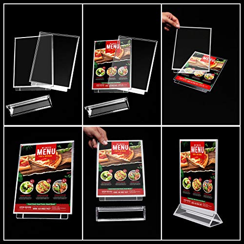 Kurtzy Titular de Menú (12 Pcs) - A6 Acrílico Menu Soporte - Presentación de Doble Cara - Transparente Soporte para Cartel Ideal para Anuncio, Restaurantes, Marcos de fotos, Documentos y Menú