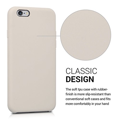 kwmobile Funda Compatible con Apple iPhone 6 / 6S - Carcasa de TPU para móvil - Cover Trasero en Beige Mate