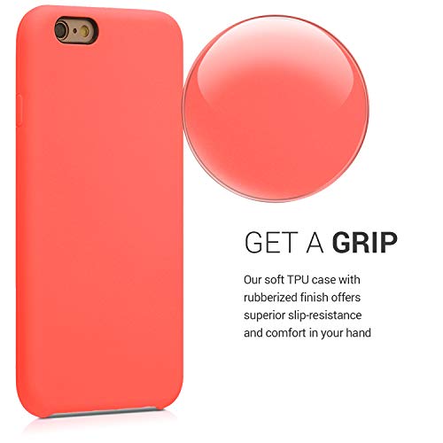 kwmobile Funda Compatible con Apple iPhone 6 / 6S - Carcasa de TPU para móvil - Cover Trasero en Coral Vivo