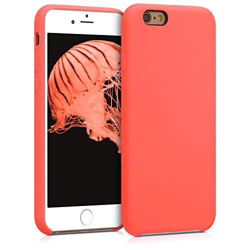 kwmobile Funda Compatible con Apple iPhone 6 / 6S - Carcasa de TPU para móvil - Cover Trasero en Coral Vivo